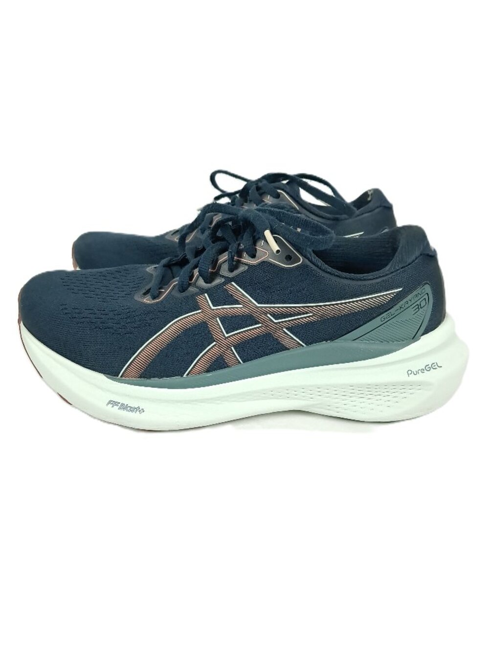 Asics Gel Kayano 30 Shoes Women 7.5 Navy Mint Green Athletic Sneakers 1012B357